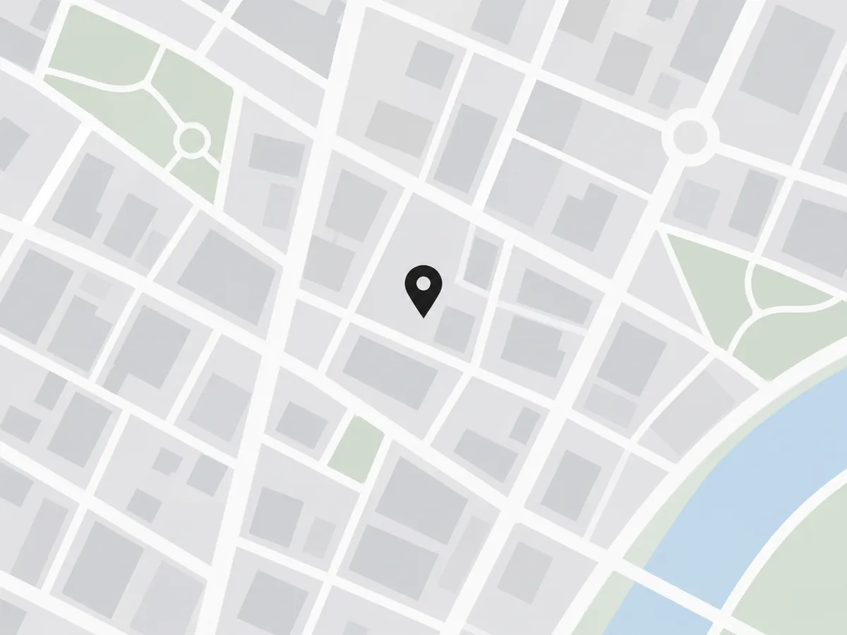 Illustrated street map with a pin marking the clinic